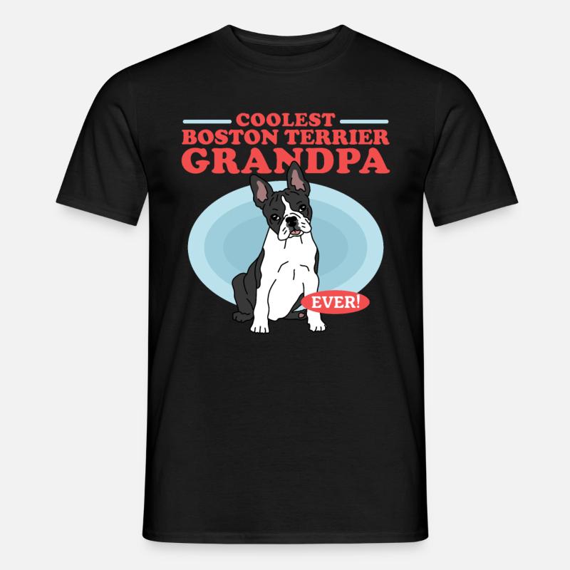 Boston Terrier Grandpa Hundehalter Geschenk - Männer T-Shirt - Schwarz