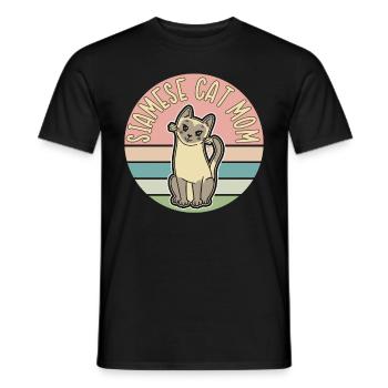 Siamese Cat Mom Cat Mom Cat Owner Gift - Men's T-Shirt - black - Front - AI Model Male 178 light (178cm)