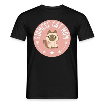 Siamese Cat Mom Cat Owner Cat Mom Gift - Men's T-Shirt - black - Front - AI Model Male 178 light (178cm)