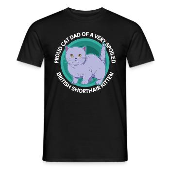 Britisch Kurzhaar Dad British Shorthair Geschenk - Männer T-Shirt - Schwarz - Vorne - AI Model Male 178 light (178cm)