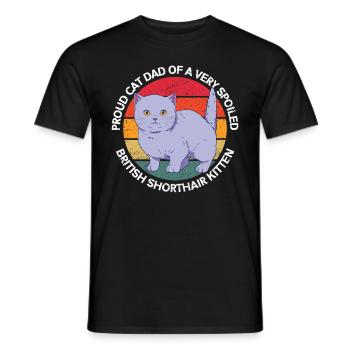 British Shorthair Dad Cats Cadeau - T-shirt homme - noir - Devant - AI Model Male 178 light (178cm)
