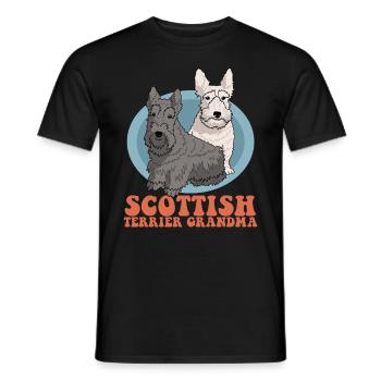 Grand-mère terrier écossaise | Cadeau de propriétaire de chien - T-shirt homme - noir - Devant - AI Model Male 178 light (178cm)