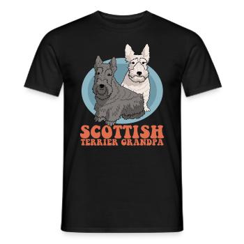 Scottish Terrier Grandpa Dog Owner Cadeau - T-shirt homme - noir - Devant - AI Model Male 178 light (178cm)
