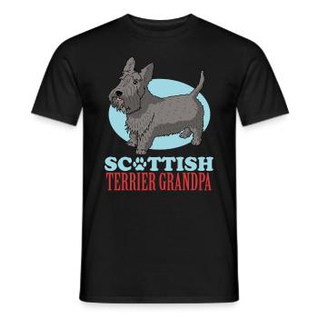 Grand-père terrier écossais | Cadeau de propriétaire de chien - T-shirt homme - noir - Devant - AI Model Male 178 light (178cm)