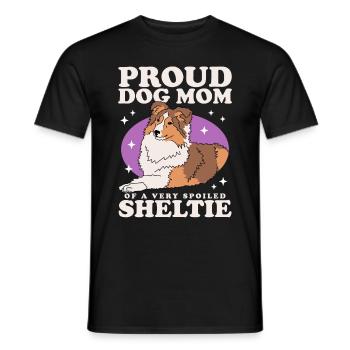 Sheltie Maman Shetland Sheepdog Dog Cadeau - T-shirt homme - noir - Devant - AI Model Male 178 light (178cm)