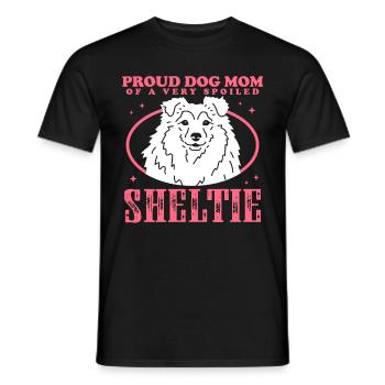 Sheltie Maman Shetland Sheepdog Dog Cadeau - T-shirt homme - noir - Devant - AI Model Male 178 light (178cm)