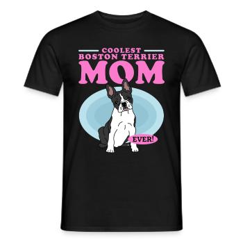 Boston Terrier Mom Hunde Hundebesitzerin Geschenk - Männer T-Shirt - Schwarz - Vorne - AI Model Male 178 light (178cm)