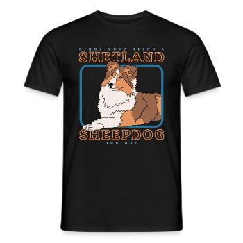 Shetland Sheepdog Dad Sheltie Hunde Geschenk - Männer T-Shirt - Schwarz - Vorne - AI Model Male 178 light (178cm)