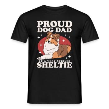 Cadeau de chien de berger Shetland papa Sheltie - T-shirt homme - noir - Devant - AI Model Male 178 light (178cm)