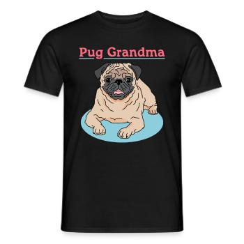 Pug Grandma Dog Owner Dog Mom Gift - Men's T-Shirt - black - Front - AI Model Male 178 light (178cm)