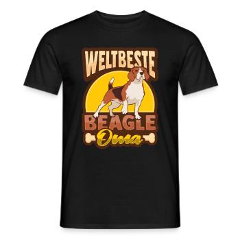 Weltbeste Beagle Oma Design Hundehalter Oma - Männer T-Shirt - Schwarz - Vorne - AI Model Male 178 light (178cm)