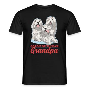 Coton de Tuléar Grand-père Propriétaire de Chien Cadeau - T-shirt homme - noir - Devant - AI Model Male 178 light (178cm)