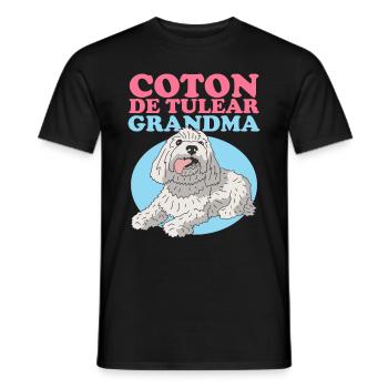 Coton de Tuléar Grand-mère Propriétaire de Chien Cadeau - T-shirt homme - noir - Devant - AI Model Male 178 light (178cm)