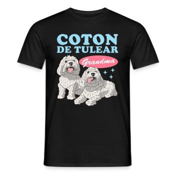 Coton de Tuléar Grand-mère Propriétaire de Chien Cadeau - T-shirt homme - noir - Devant - AI Model Male 178 light (178cm)