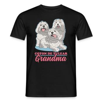 Coton de Tuléar Grand-mère | Cadeau de propriétaire de chien - T-shirt homme - noir - Devant - AI Model Male 178 light (178cm)