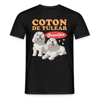Coton de Tulear Grandpa | Dog Owner Gift - Men's T-Shirt - black - Front - AI Model Male 178 light (178cm)