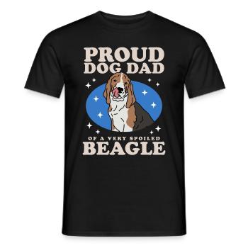 Beagle Papa Dog Lover Dog Owner Cadeau - T-shirt homme - noir - Devant - AI Model Male 178 light (178cm)