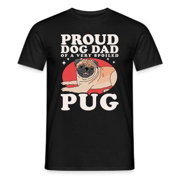 Mops Dad Hundeliebhaber Hundebesitzer Geschenk - Männer T-Shirt - Schwarz - Vorne - AI Model Male 178 light (178cm)