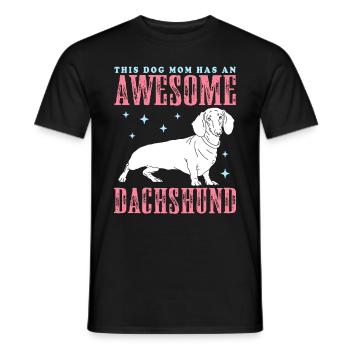 Dachshund Mom | Dackel Hundebesitzerin Geschenk - Männer T-Shirt - Schwarz - Vorne - AI Model Male 178 light (178cm)