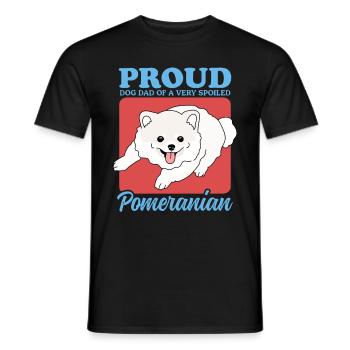 Poméranien Dad Zwergspitz Dog Owner Cadeau - T-shirt homme - noir - Devant - AI Model Male 178 light (178cm)