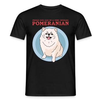 Pomeranian Dad Hundebesitzer Zwergspitz Geschenk - Männer T-Shirt - Schwarz - Vorne - AI Model Male 178 light (178cm)