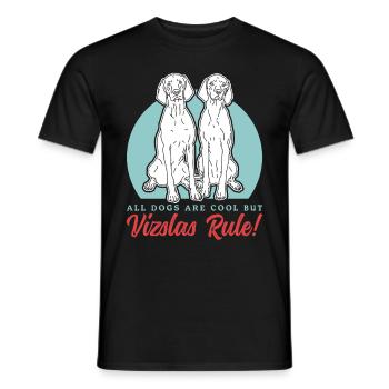 Magyar Vizsla Dogs | Dog Owner Gift - Men's T-Shirt - black - Front - AI Model Male 178 light (178cm)