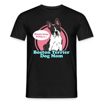Boston Terrier Mom | Hunde Hundebesitzer Geschenk - Männer T-Shirt - Schwarz - Vorne - AI Model Male 178 light (178cm)