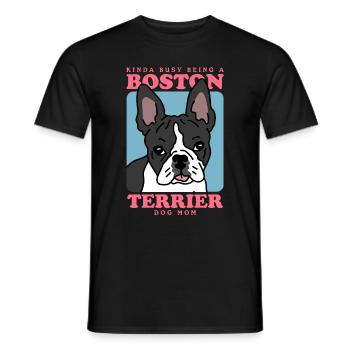 Boston Terrier Mom Hunde Hundebesitzerin Geschenk - Männer T-Shirt - Schwarz - Vorne - AI Model Male 178 light (178cm)