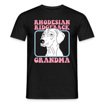 Rhodesian Ridgeback Grand-mère Propriétaire de chien Cadeau - T-shirt homme - noir - Devant - AI Model Male 178 light (178cm)