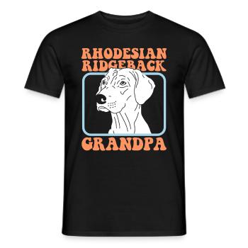 Rhodesian Ridgeback Grand-père Propriétaire de chien Cadeau - T-shirt homme - noir - Devant - AI Model Male 178 light (178cm)