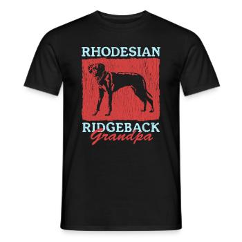 Rhodesian Ridgeback Grand-père | Cadeau chien - T-shirt homme - noir - Devant - AI Model Male 178 light (178cm)