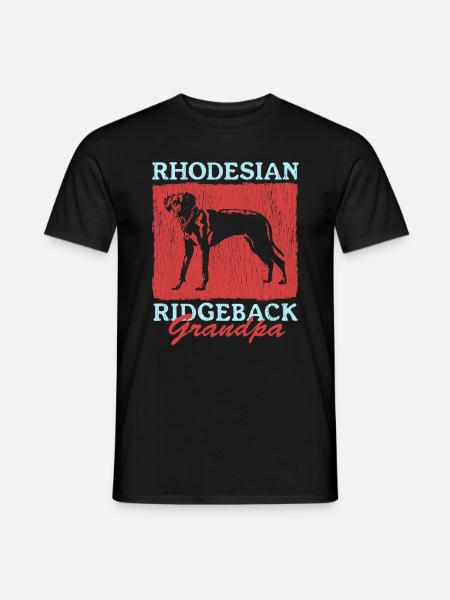 Rhodesian Ridgeback Grandpa | Hunde Geschenk - Männer T-Shirt - Schwarz
