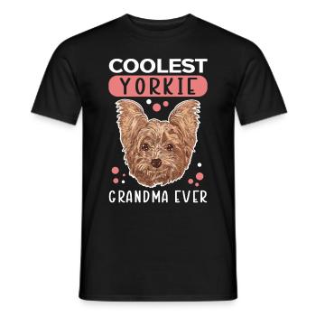 Grand-mère Yorkie | Yorkshire Terrier Dog Cadeau - T-shirt homme - noir - Devant - AI Model Male 178 light (178cm)