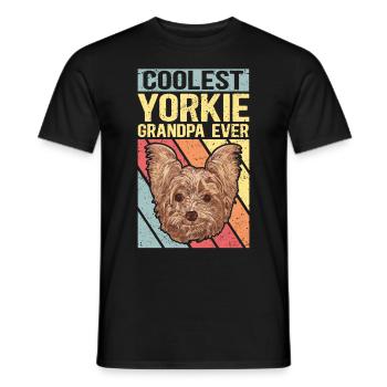 Yorkie Grandpa Yorkshire Terrier Dog Cadeau - T-shirt homme - noir - Devant - AI Model Male 178 light (178cm)