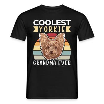 Yorkie Grandma Yorkshire Terrier Cadeau chien - T-shirt homme - noir - Devant - AI Model Male 178 light (178cm)