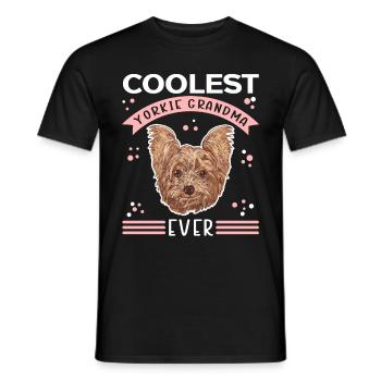 Yorkie Grandma Dogs Yorkshire Terrier Cadeau - T-shirt homme - noir - Devant - AI Model Male 178 light (178cm)