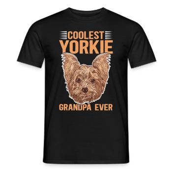 Yorkie Grand-père | Yorkshire Terrier Dog Cadeau - T-shirt homme - noir - Devant - AI Model Male 178 light (178cm)