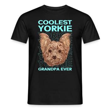 Yorkie Grandpa Dogs Yorkshire Terrier Cadeau - T-shirt homme - noir - Devant - AI Model Male 178 light (178cm)