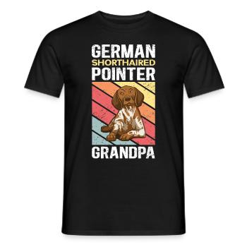 Cadeau allemand de propriétaire de chien de grand-père à poil court - T-shirt homme - noir - Devant - AI Model Male 178 light (178cm)