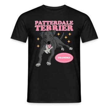 Patterdale Terrier Grandma | Dog Owner Gift - Men's T-Shirt - black - Front - AI Model Male 178 light (178cm)
