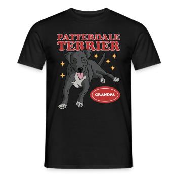 Patterdale Terrier Grandpa | Dog Owner Gift - Men's T-Shirt - black - Front - AI Model Male 178 light (178cm)