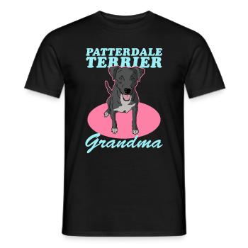 Patterdale Terrier Grandma Dog Owner Gift - Men's T-Shirt - black - Front - AI Model Male 178 light (178cm)