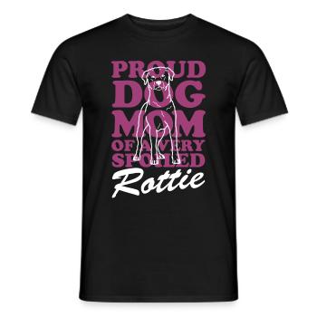 Rottweiler Maman Chien Propriétaire Chien Cadeau - T-shirt homme - noir - Devant - AI Model Male 178 light (178cm)