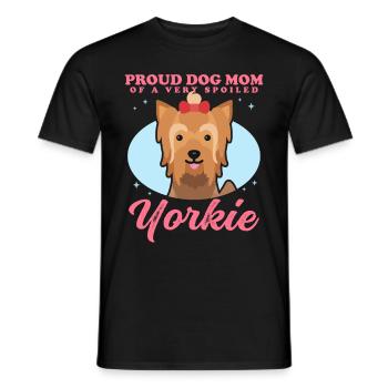 Yorkshire Terrier Maman Yorkie Chien Propriétaire Cadeau - T-shirt homme - noir - Devant - AI Model Male 178 light (178cm)