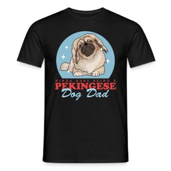 Pékinois Papa Pekinese Dog Owner Gift - T-shirt homme - noir - Devant - AI Model Male 178 light (178cm)