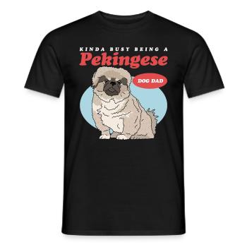 Pékinois Papa Pékinois | Cadeau de propriétaire de chien - T-shirt homme - noir - Devant - AI Model Male 178 light (178cm)