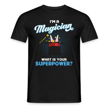 Magician Party Magic Tricks Performer Magician - Men's T-Shirt - black - Front - AI Model Male 178 light (178cm)