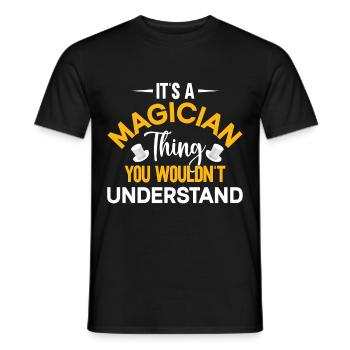 Magician Party Magic Tricks Performer Magician - Men's T-Shirt - black - Front - AI Model Male 178 light (178cm)