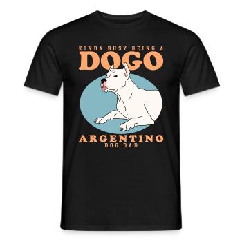 Dogo Argentino Papa Propriétaire de Chien Cadeau - T-shirt homme - noir - Devant - AI Model Male 178 light (178cm)