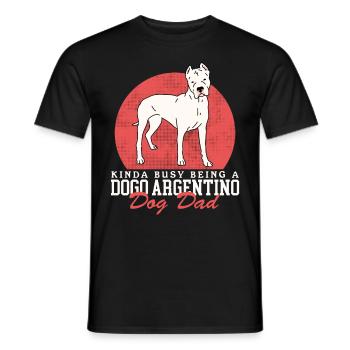 Dogo Argentino Papa Chien Propriétaire Cadeau - T-shirt homme - noir - Devant - AI Model Male 178 light (178cm)